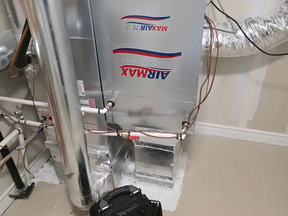 Air handler and evaporator coil installation with new sheet metal plenum
